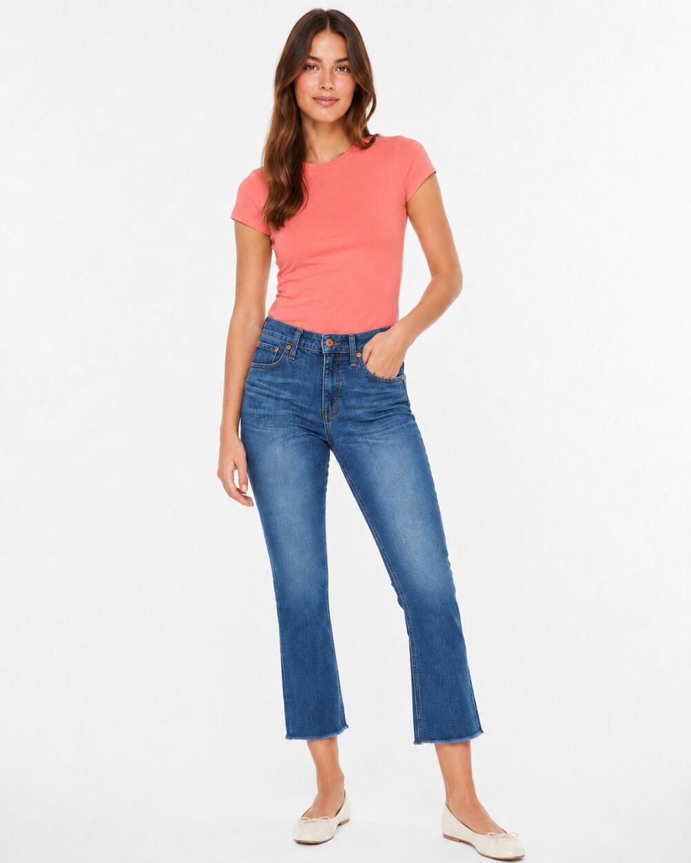 J. Crew 9" Billie Demi Boot Crop Raw Hem Denim Jeans